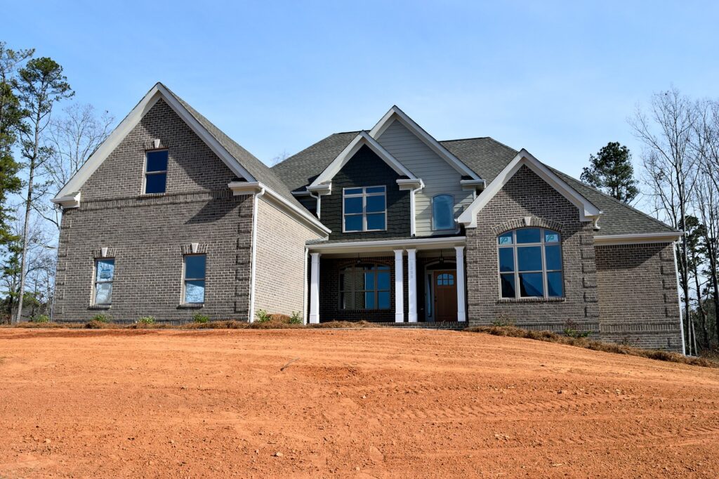 This large new-construction home has a large yard to match, increasing the landscaping cost.